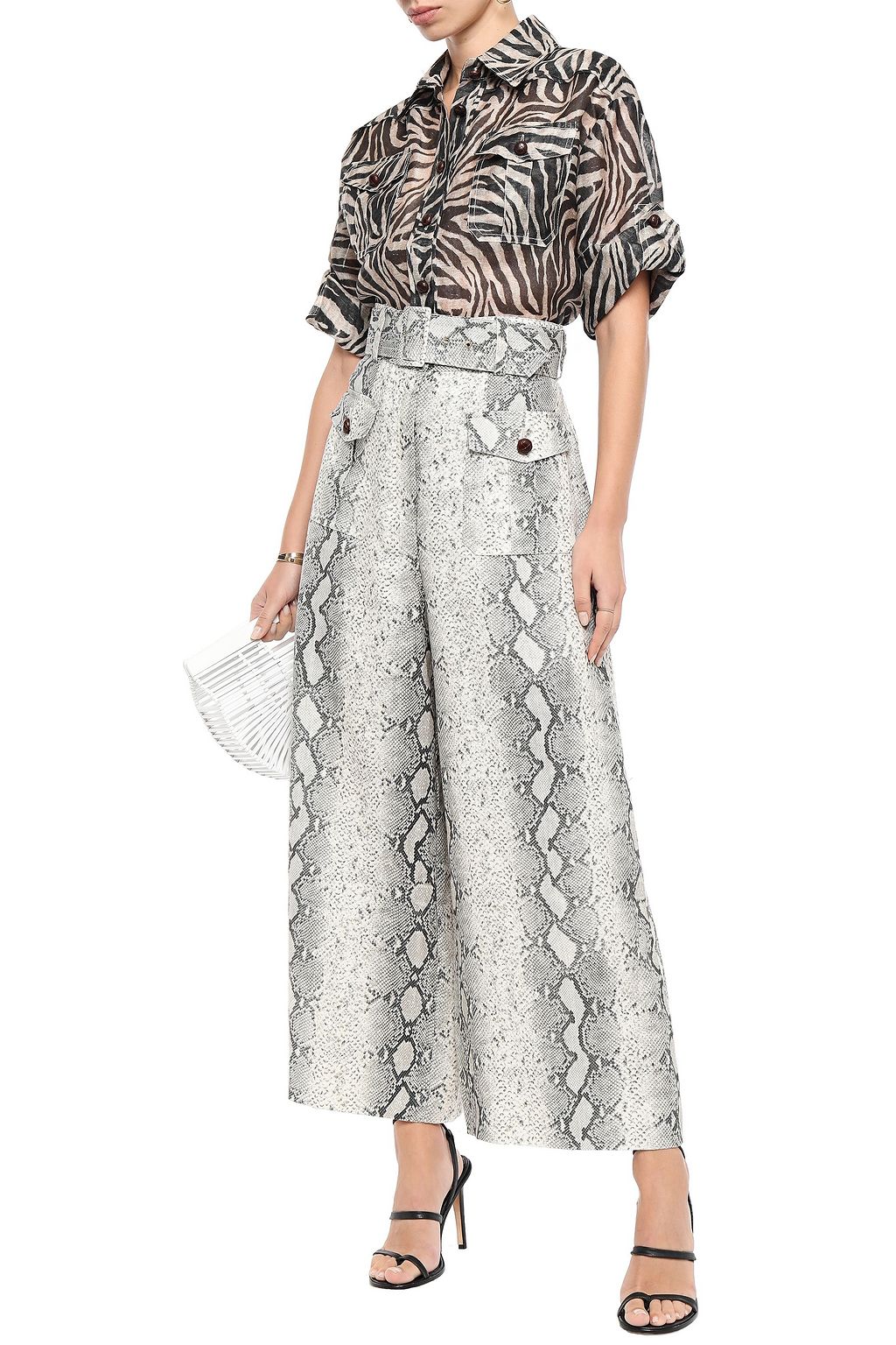 ZIMMERMANN Culottes aus Leinen mit Gürtel