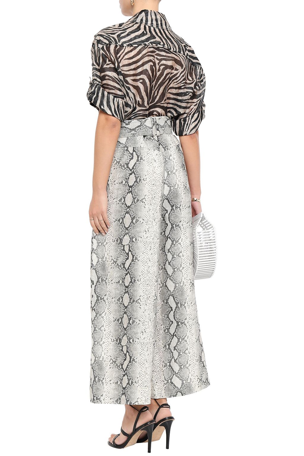 ZIMMERMANN Snake-print linen and silk-blend shirt