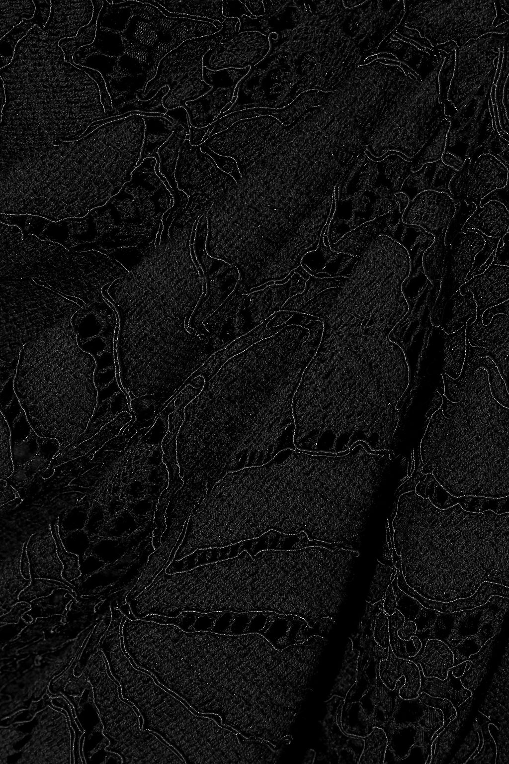 OSCAR DE LA RENTA Ruffle-trimmed cotton-blend corded lace dress