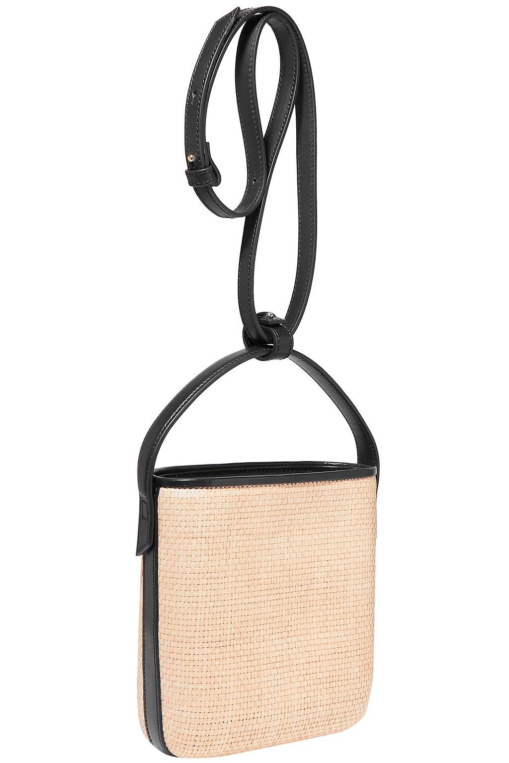 TL 180 Saigon woven raffia and leather shoulder bag