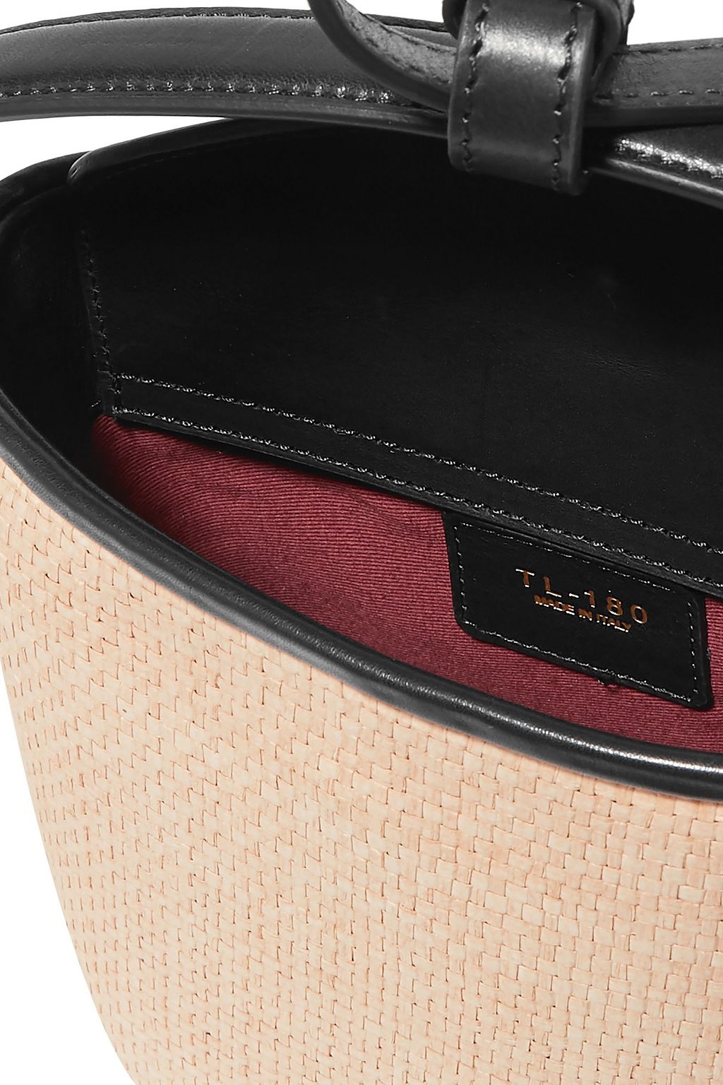 TL 180 Saigon woven raffia and leather shoulder bag