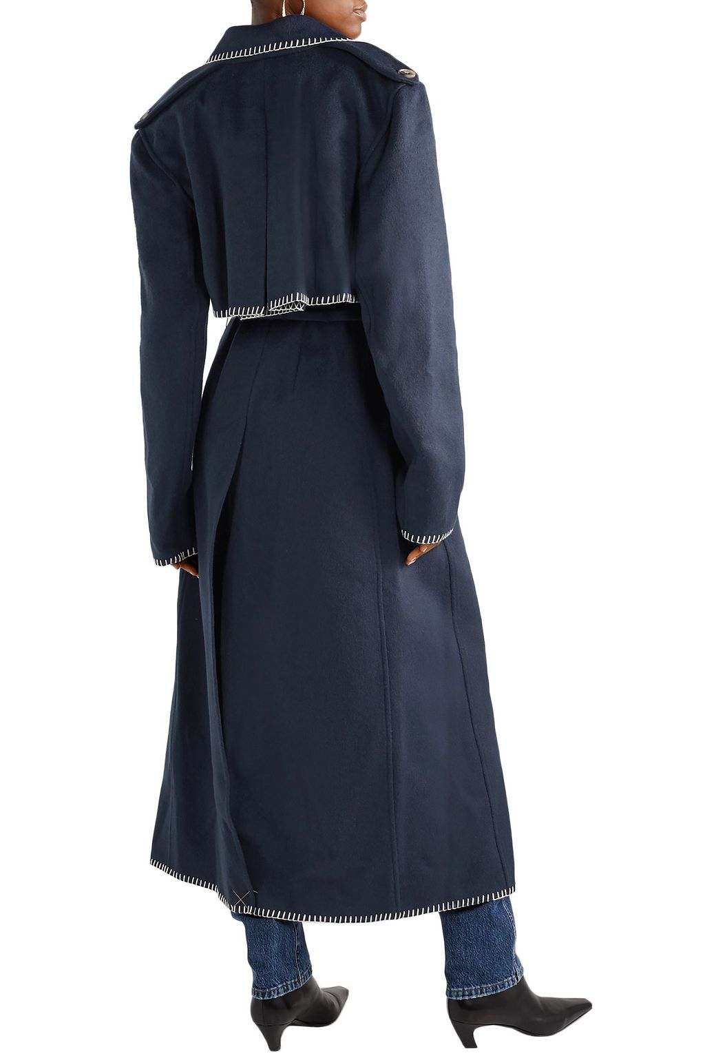 KHAITE Roman oversized whipstitched felt trench coat