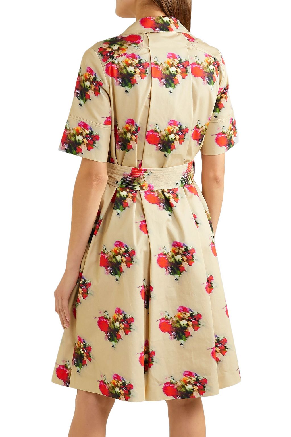 ADAM LIPPES Floral-print belted cotton-twill dress