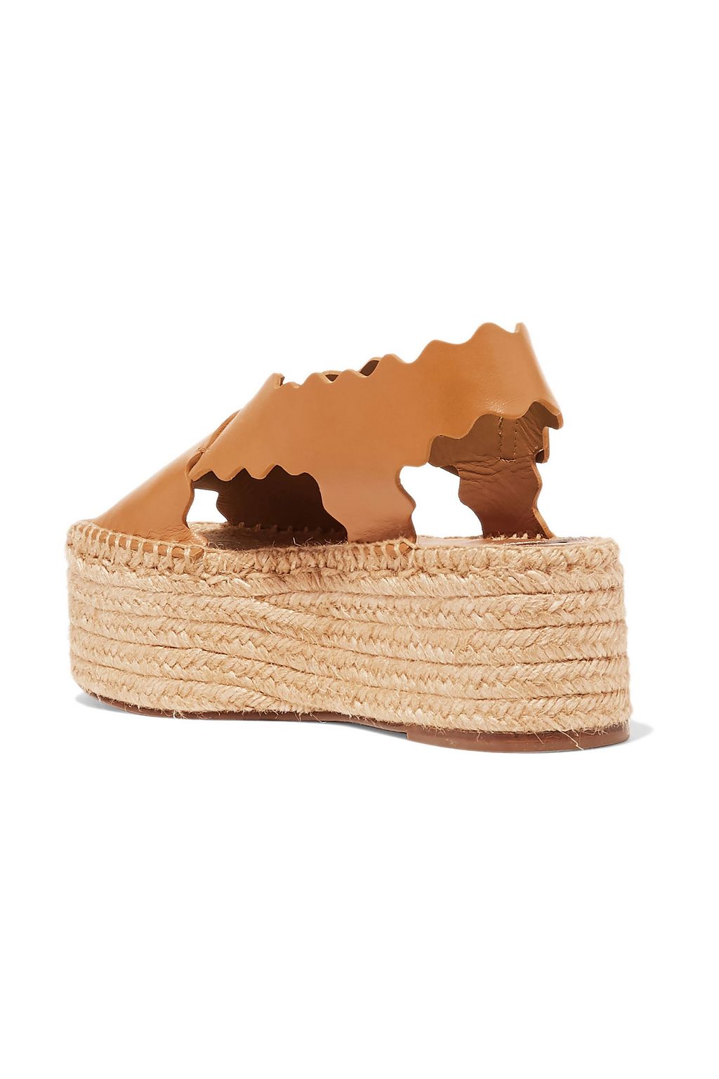 CHLOÉ Lauren scalloped leather espadrille platform sandals