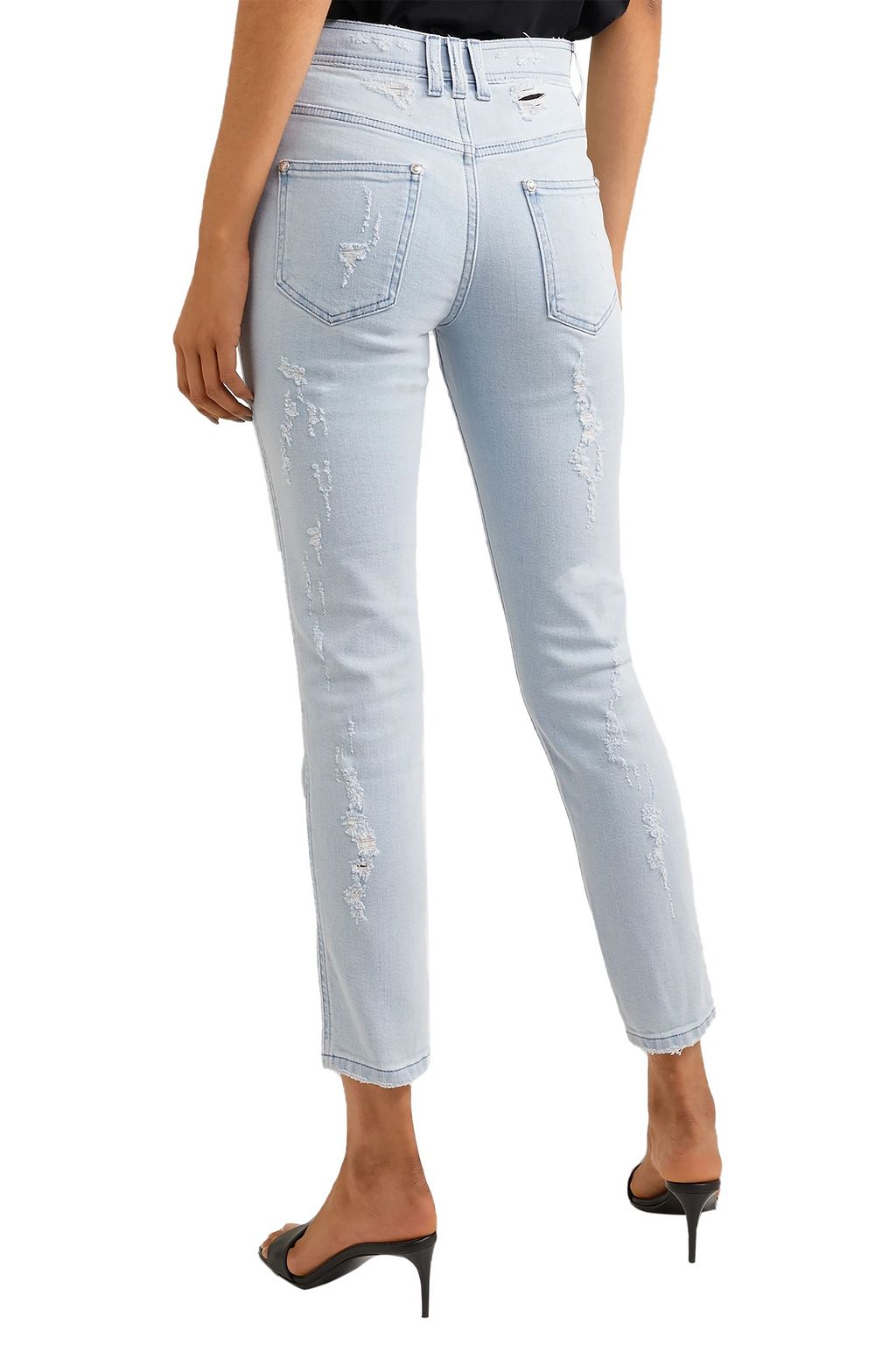 BALMAIN Distressed mid-rise skinny jeans