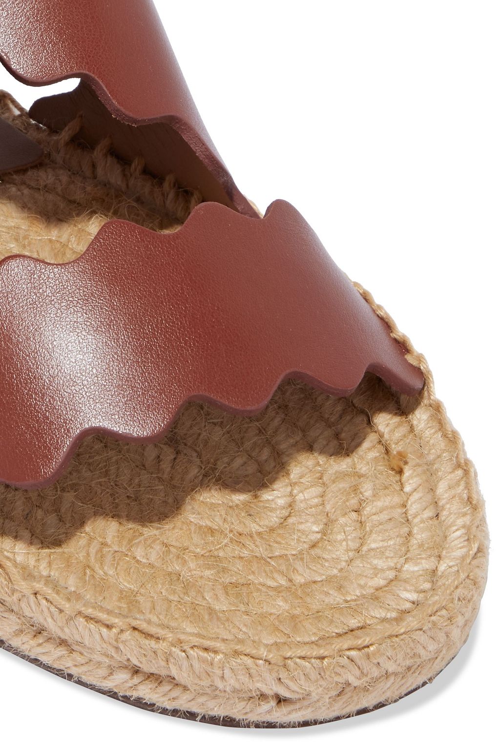 CHLOÉ Lauren scalloped leather espadrille sandals