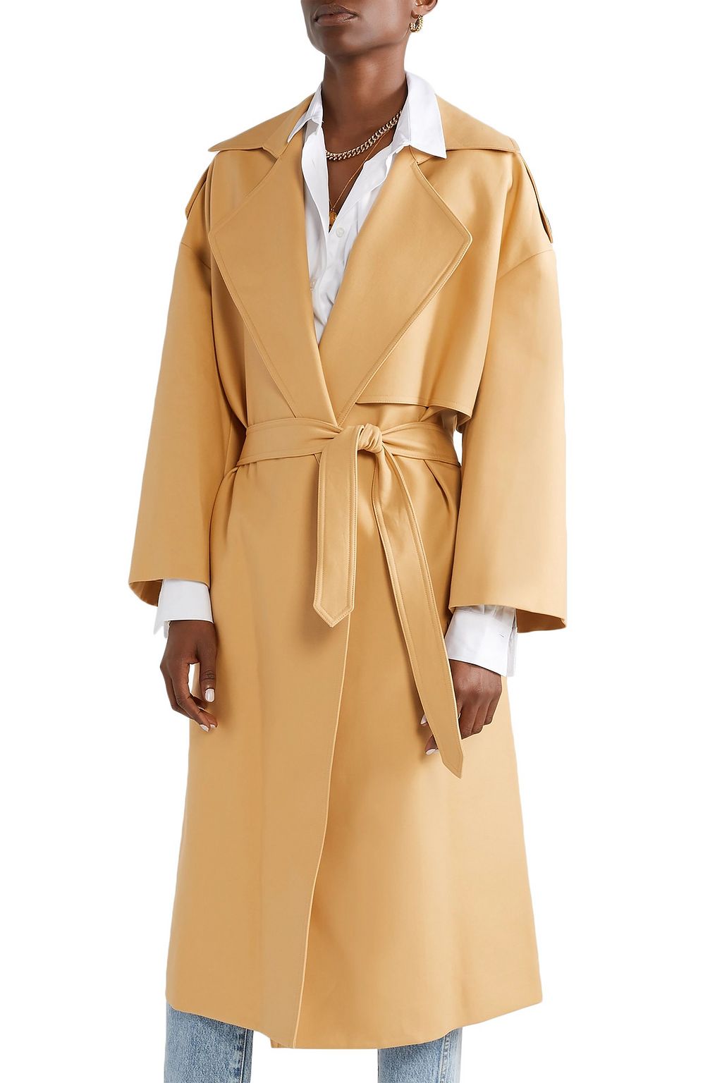 KHAITE Matthias belted cotton-gabardine trench coat