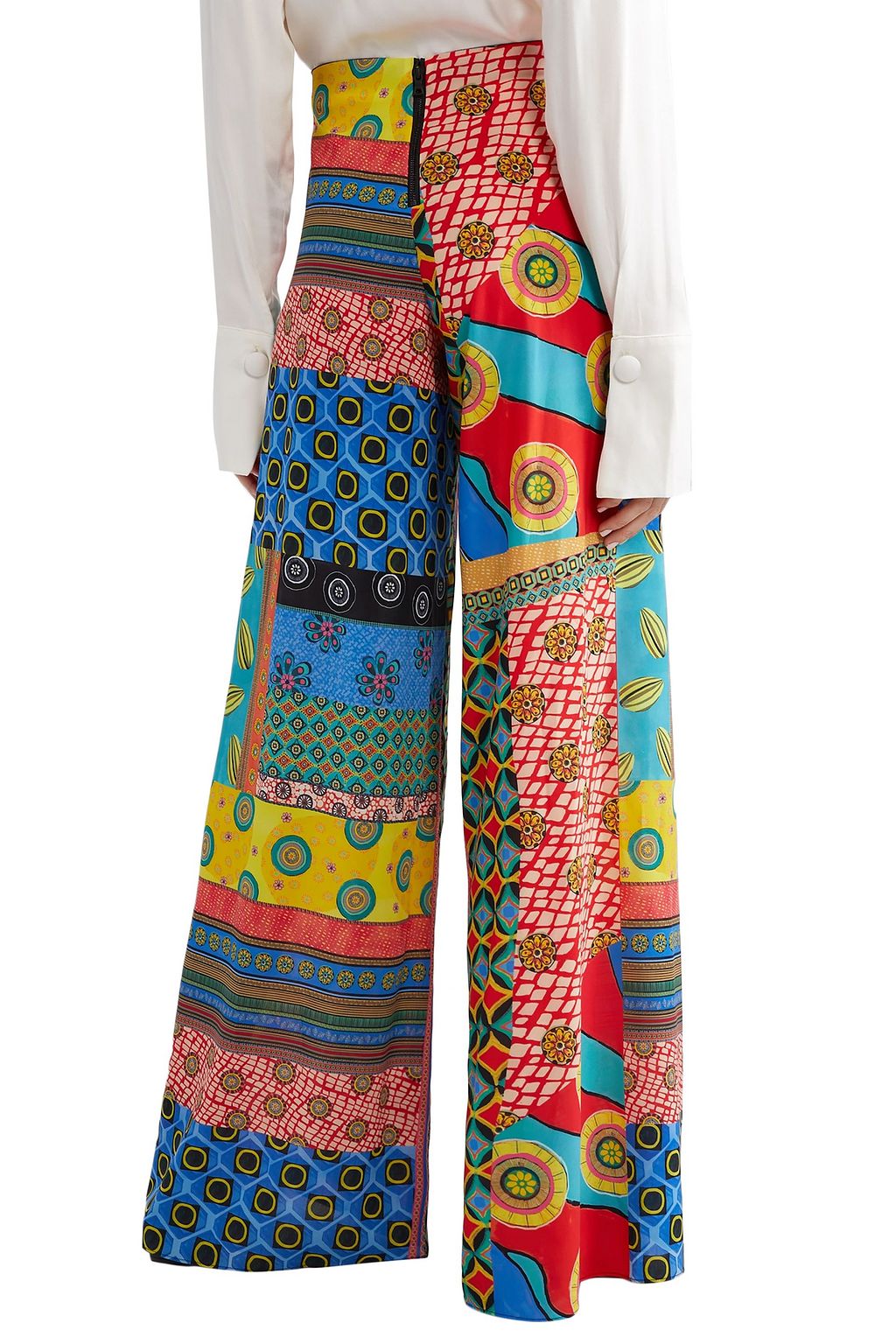 ALICE + OLIVIA Athena printed crepe de chine wide-leg pants