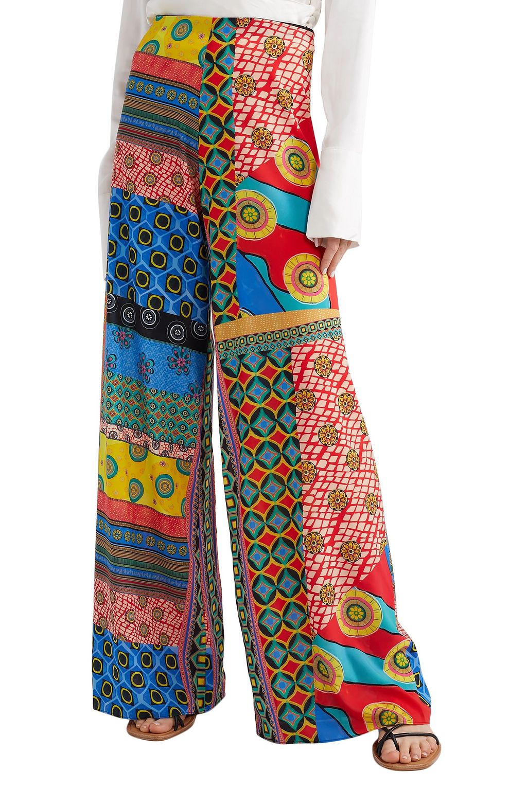 ALICE + OLIVIA Athena printed crepe de chine wide-leg pants