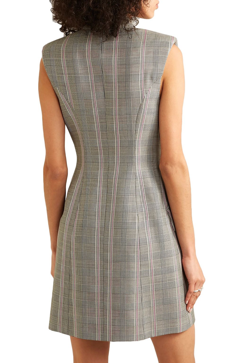 MCQUEEN Prince of Wales checked wool mini dress