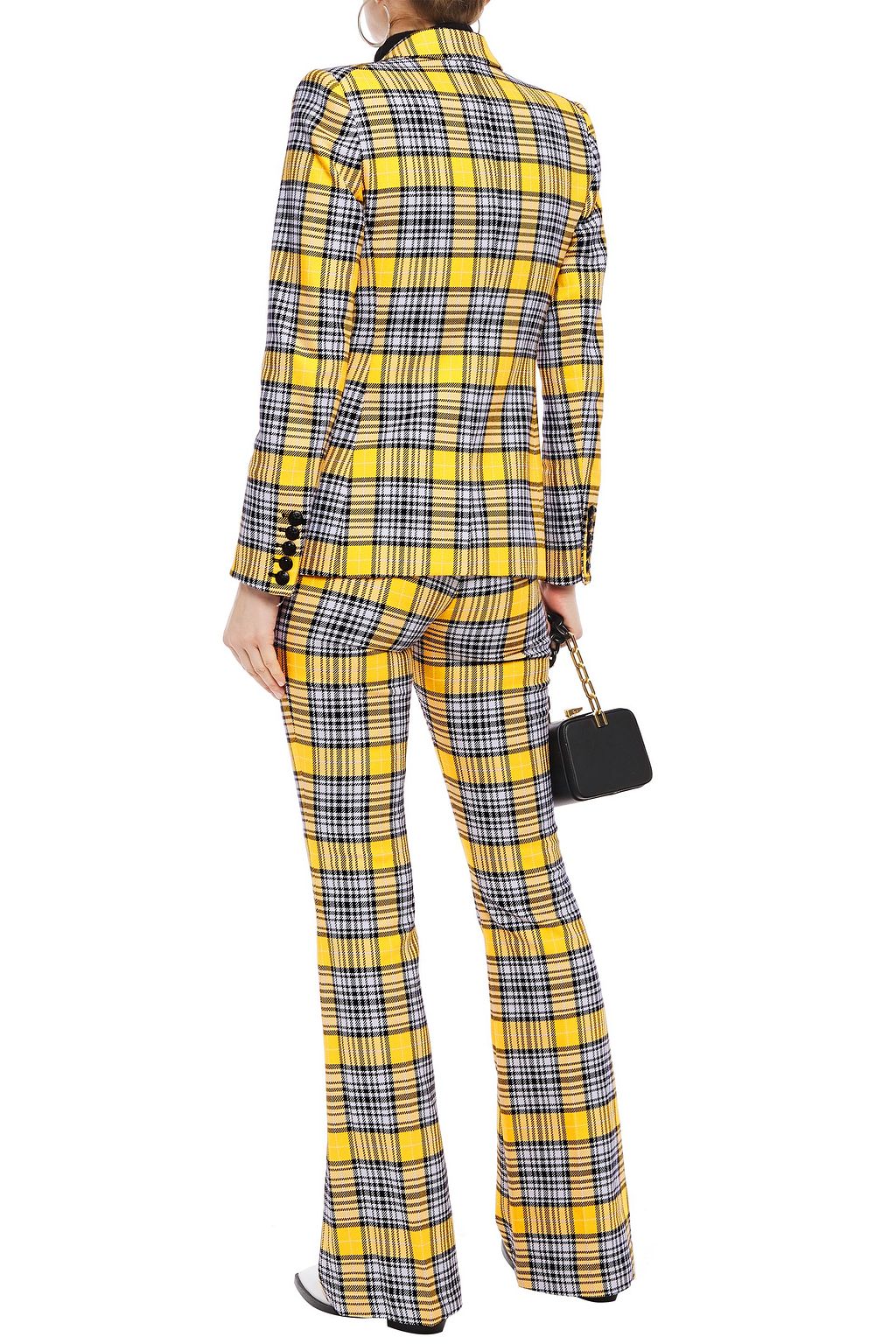 VERONICA BEARD Checked cotton-blend flared pants