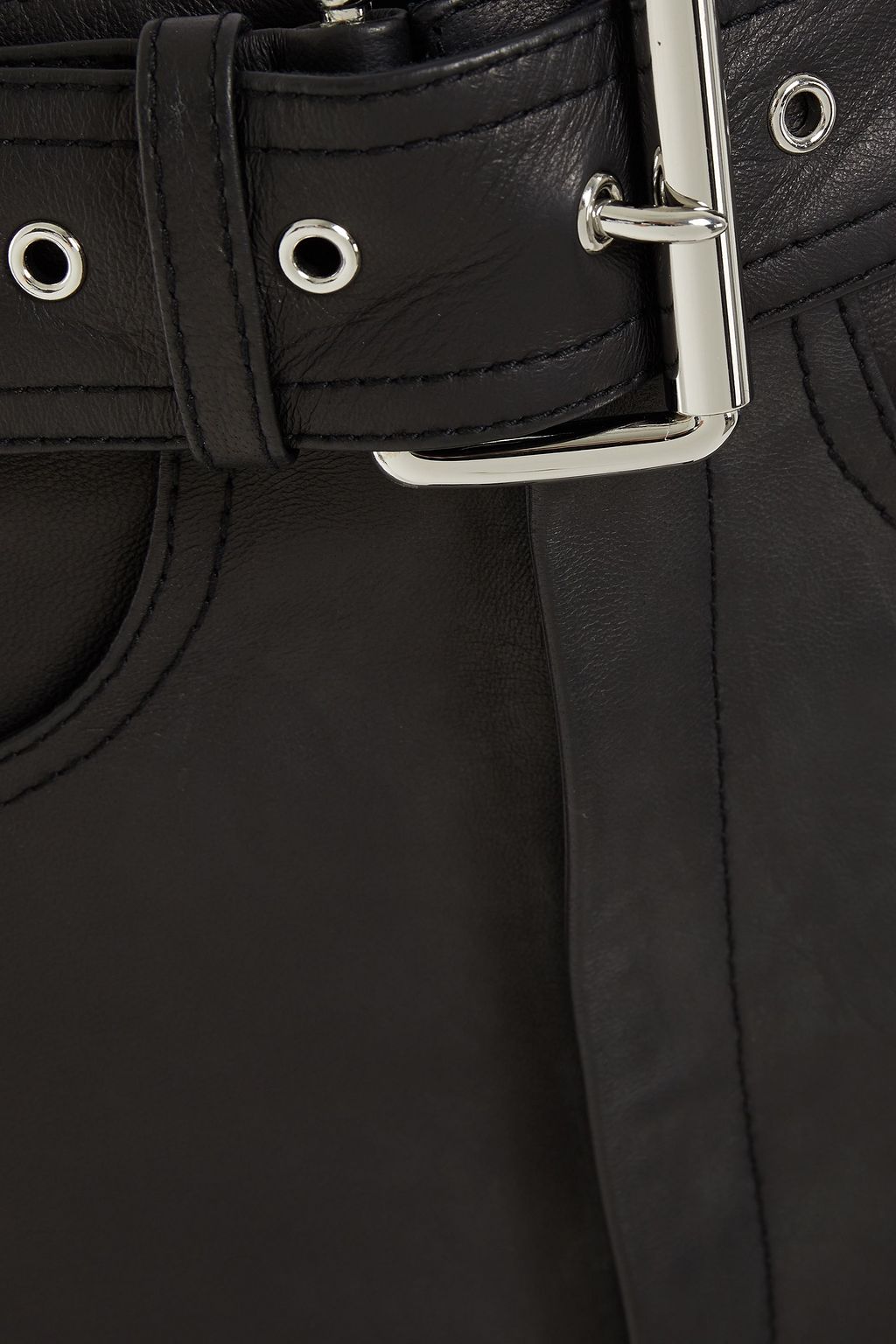 ALEXANDER WANG Belted leather mini skirt