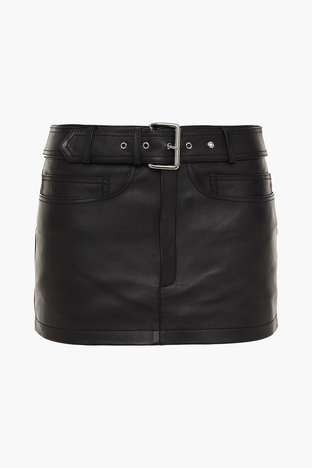 ALEXANDER WANG Belted leather mini skirt | THE OUTNET