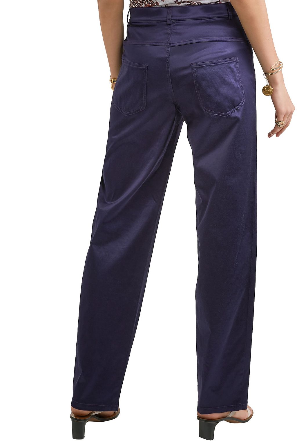 SEE BY CHLOÉ Cotton-blend satin straight-leg pants