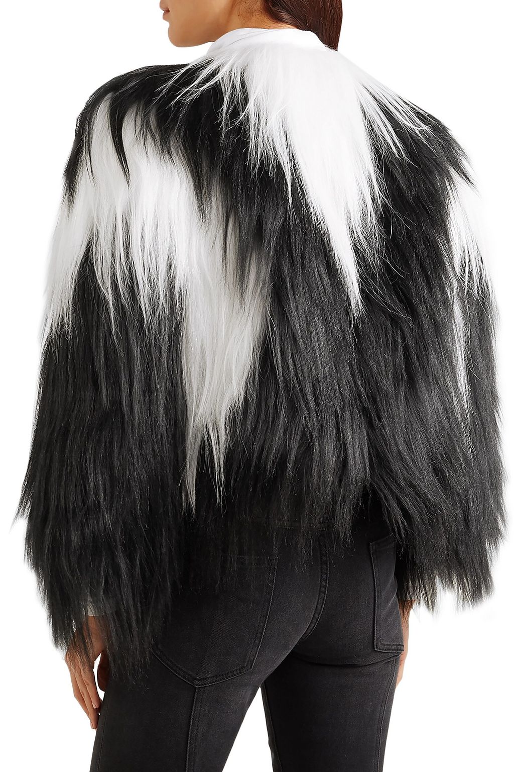 GIVENCHY Cropped two-tone shearling jacket