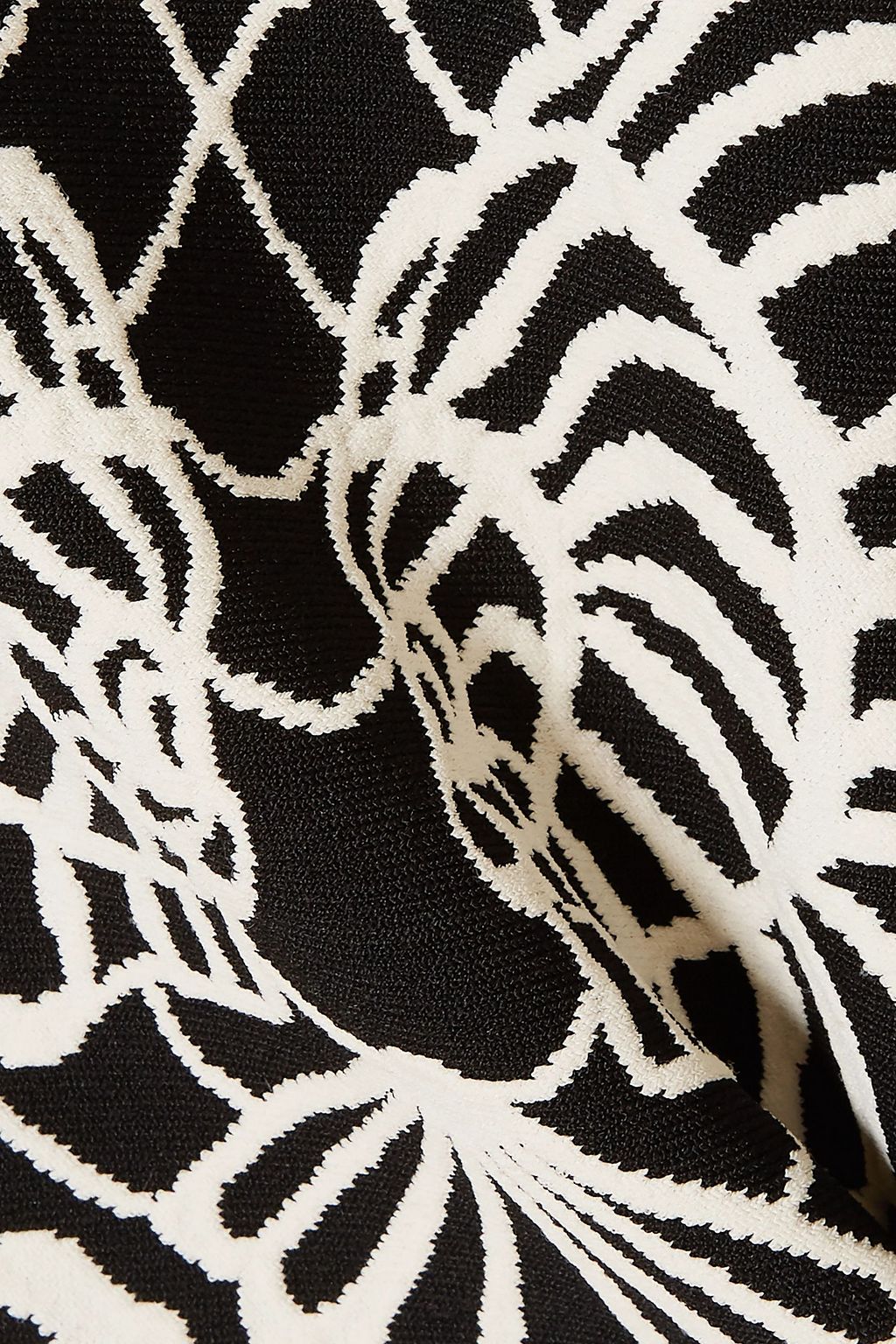 MCQUEEN Fluted jacquard-knit mini skirt