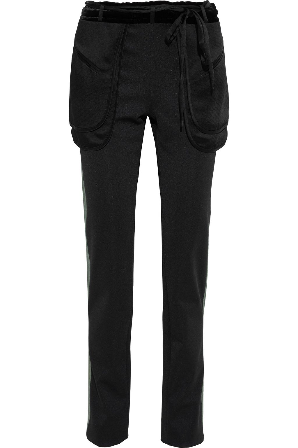 VALENTINO GARAVANI Satin-trimmed ponte slim-leg pants