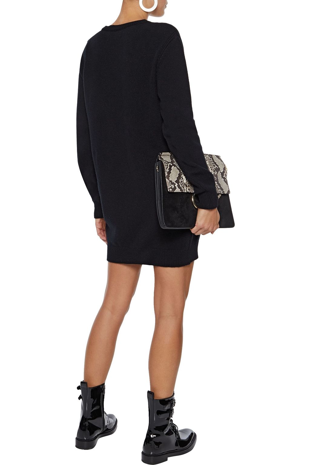 ALBERTA FERRETTI Intarsia wool and cashmere-blend mini dress