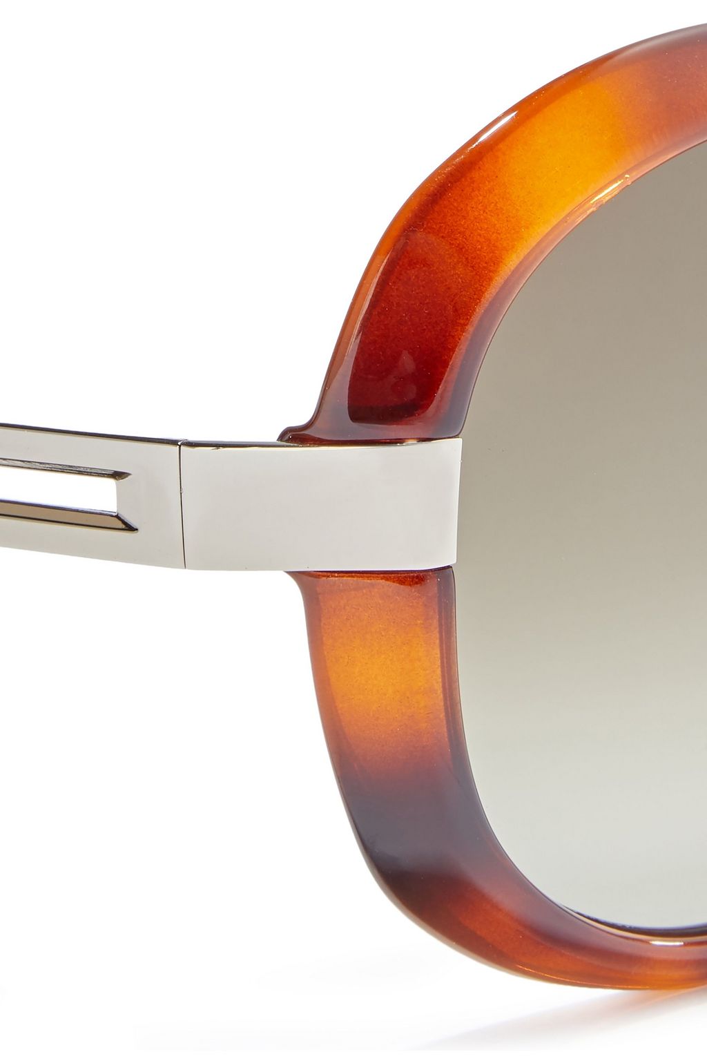 CHLOÉ Round-frame tortoiseshell acetate and gold-tone sunglasses