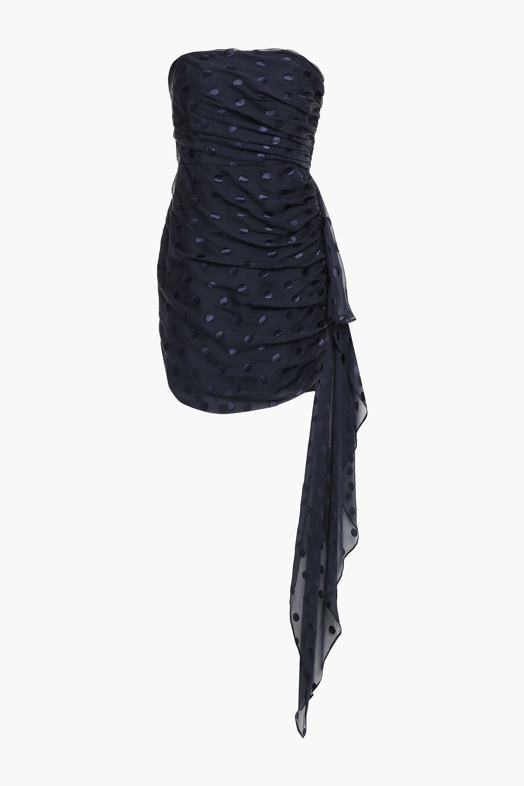 michelle mason ruched strapless dress