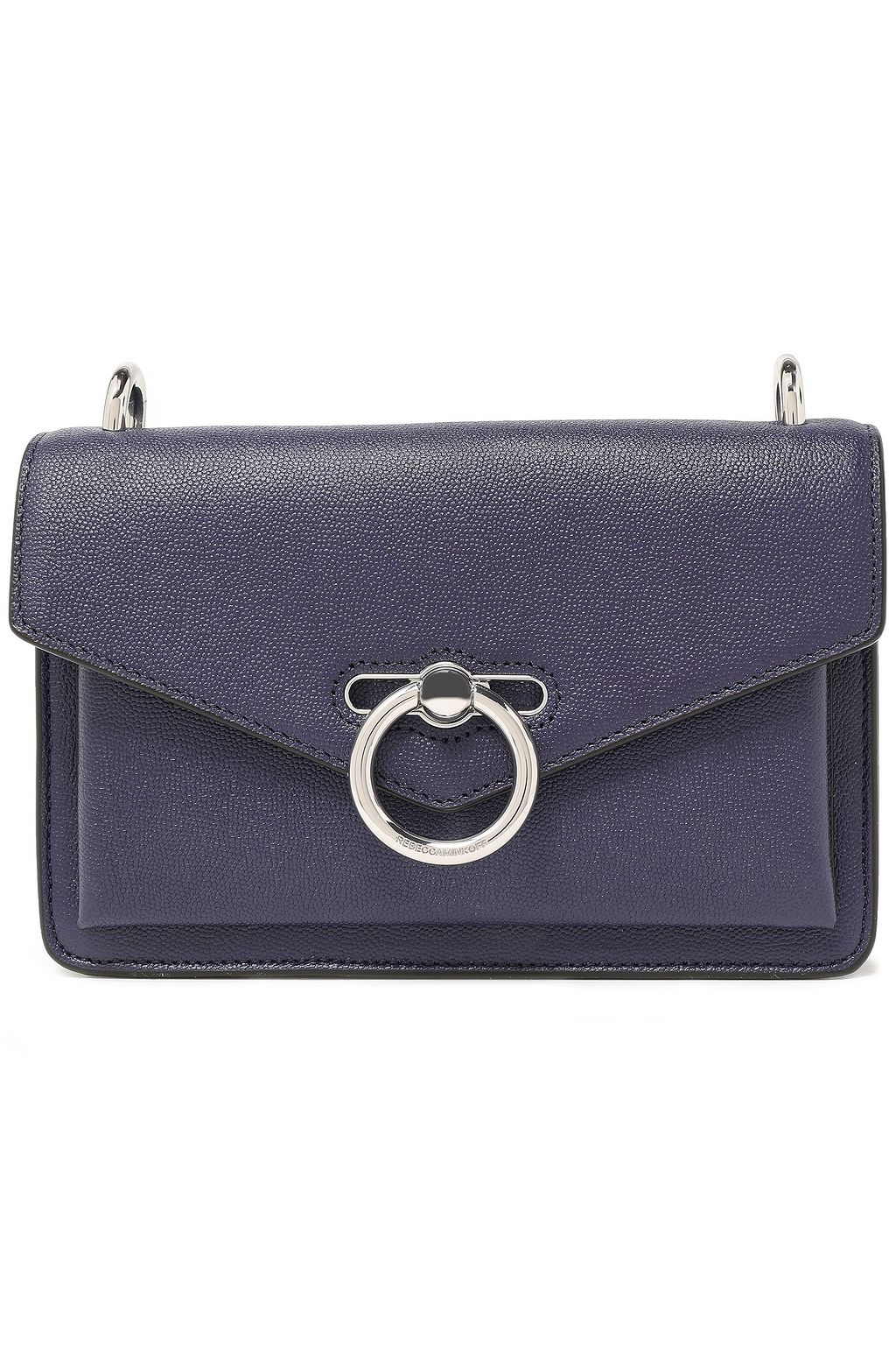 REBECCA MINKOFF Ring-embellished pebbled-leather shoulder bag