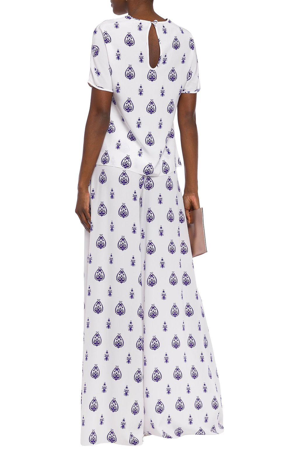 SEREN LONDON Tipitop printed silk crepe de chine blouse