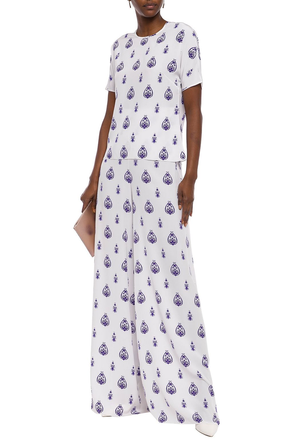 SEREN LONDON Tipitop printed silk crepe de chine blouse