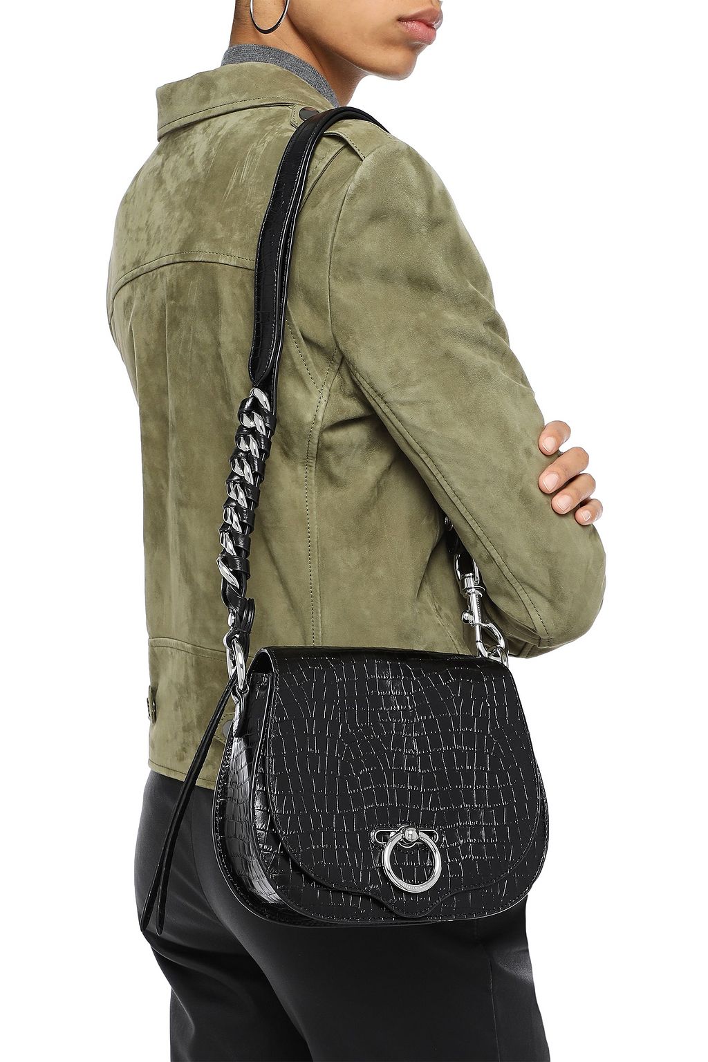 REBECCA MINKOFF Croc-effect leather shoulder bag