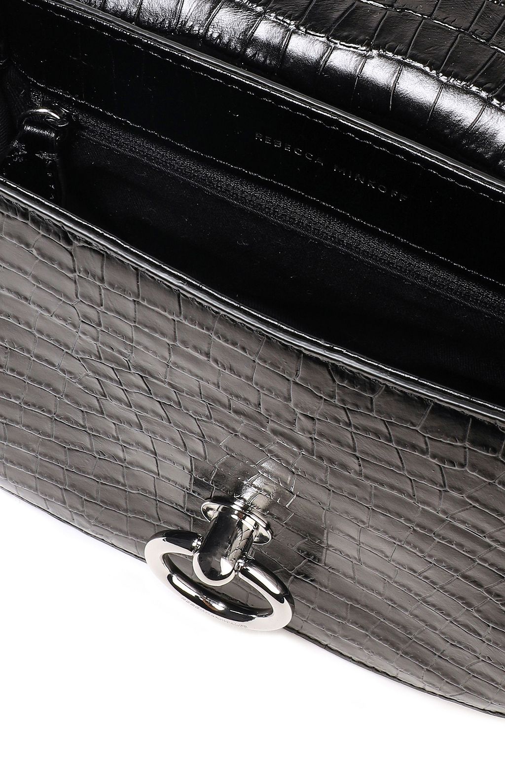 REBECCA MINKOFF Croc-effect leather shoulder bag