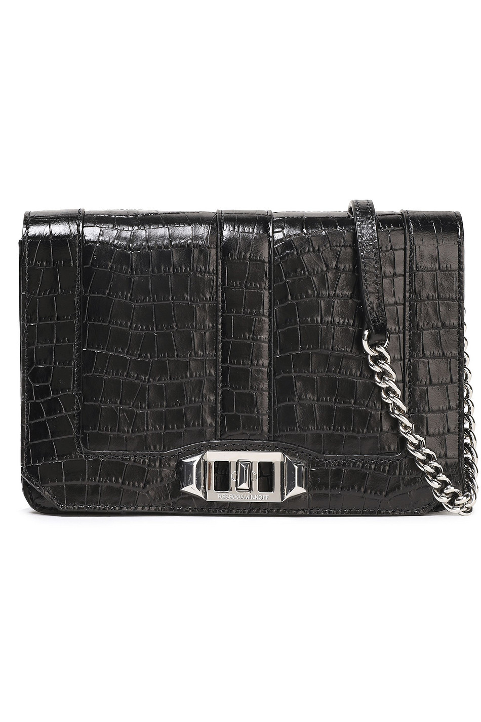 REBECCA MINKOFF Croc-effect leather shoulder bag