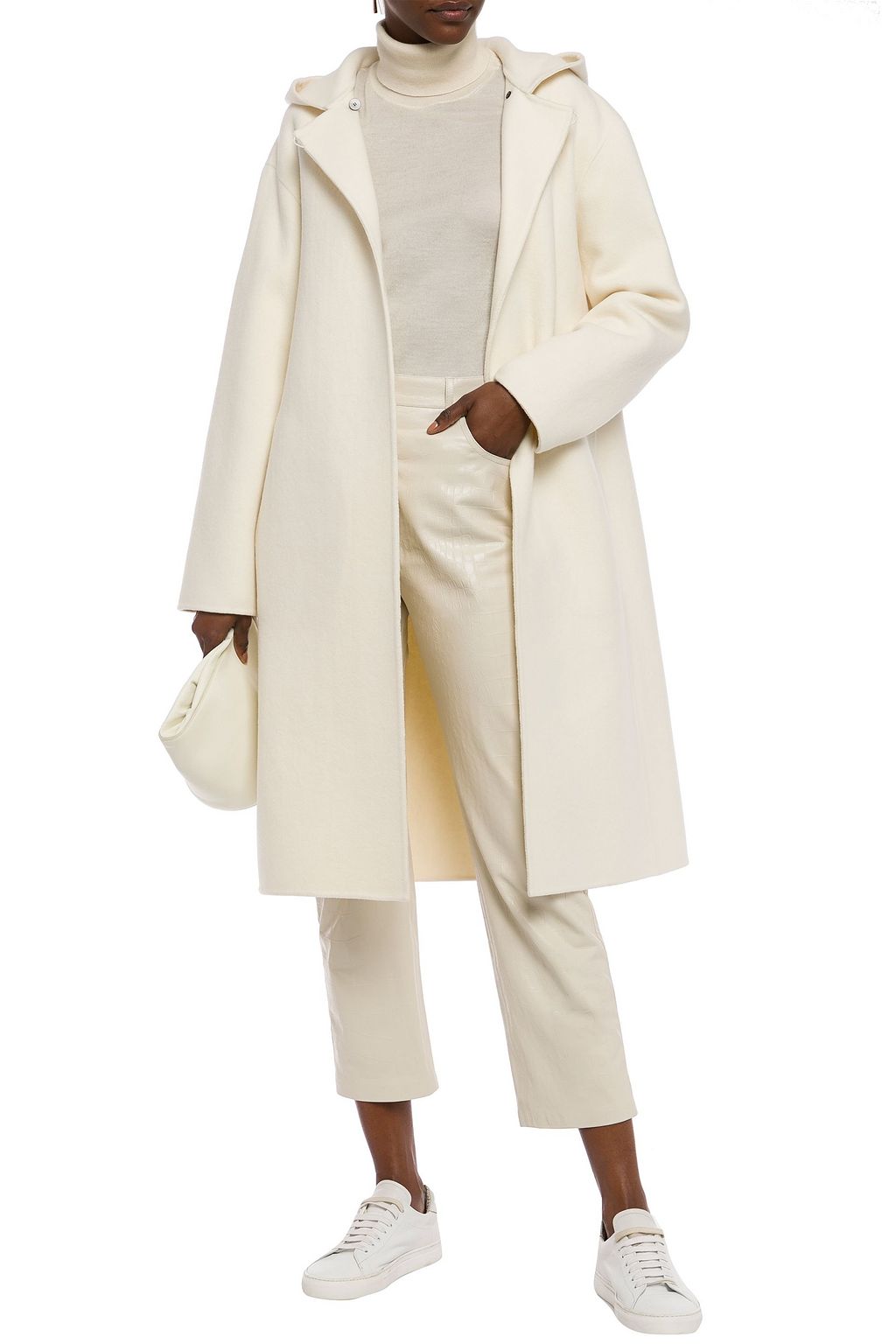 THEORY Brushed wool-blend felt hooded coat