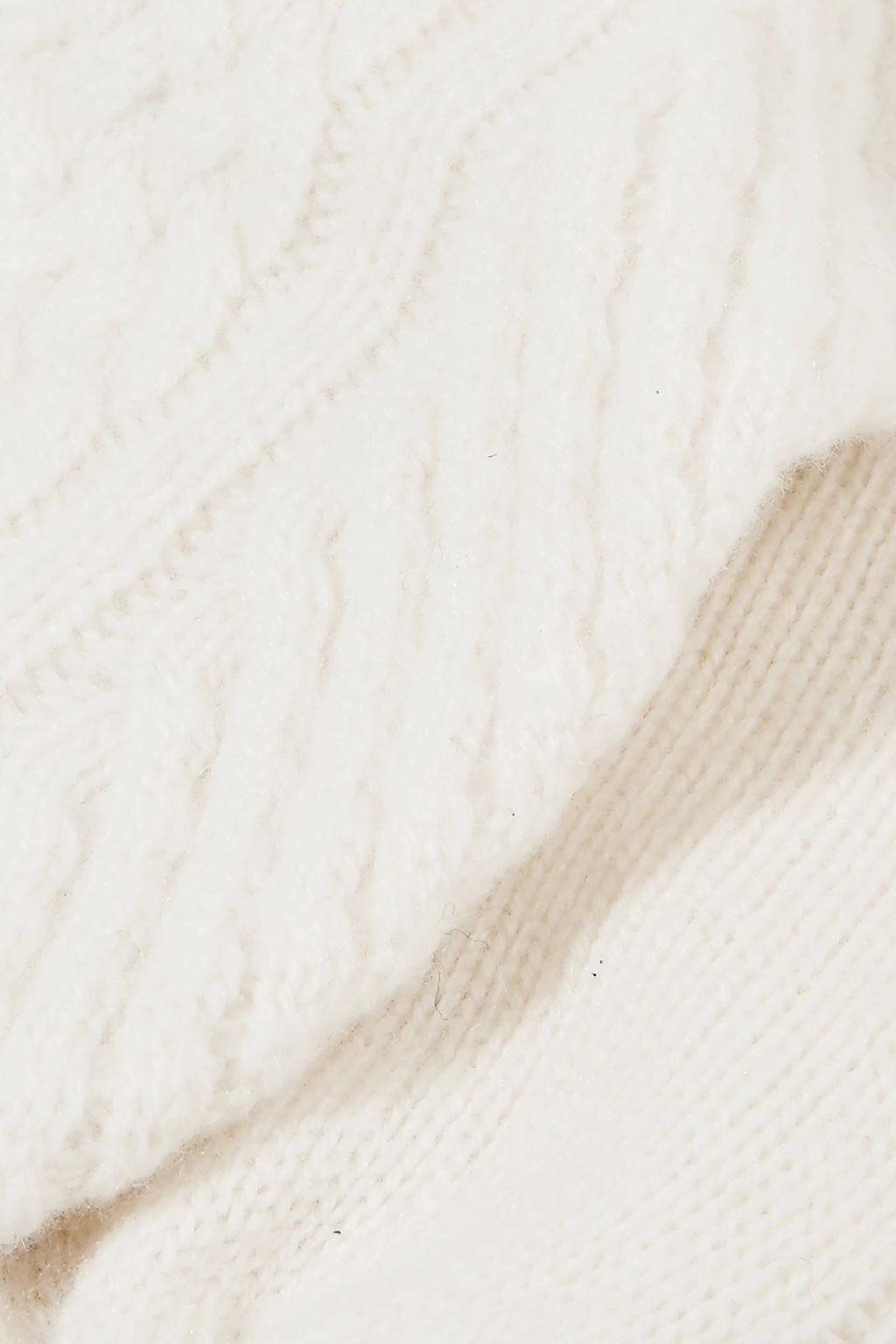 PORTOLANO Cashmere mittens and pompom-embellished beanie set