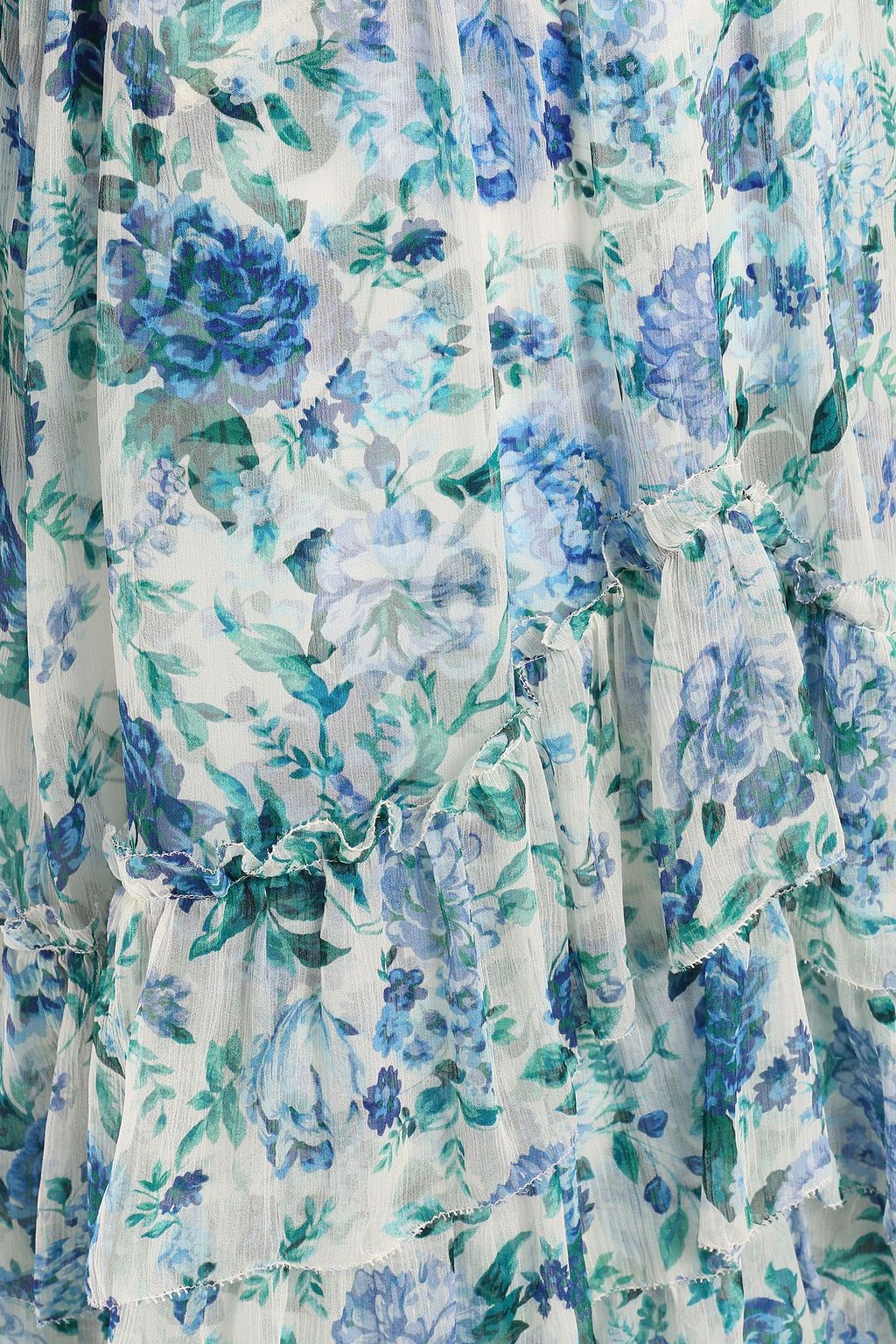 ZIMMERMANN Belted tiered floral-print silk-crepon midi dress