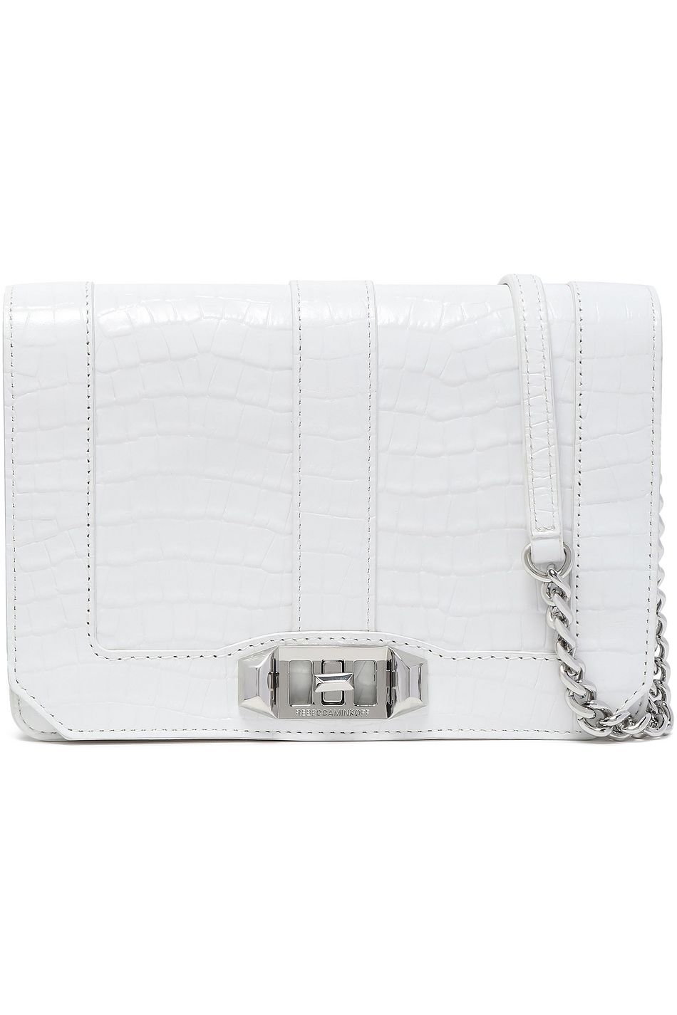 white croc cross body bag
