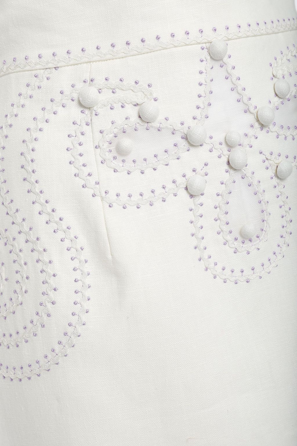 ZIMMERMANN Ric Rac embellished burnout linencanvas midi