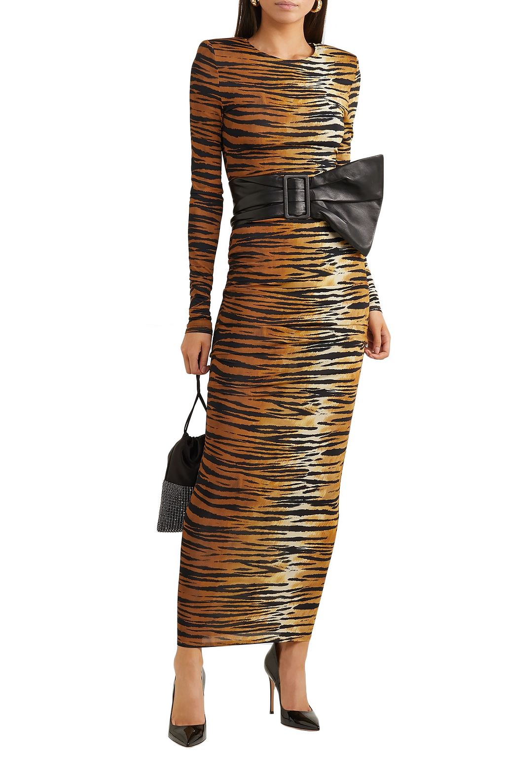 ALEXANDRE VAUTHIER Tiger-print jersey maxi dress