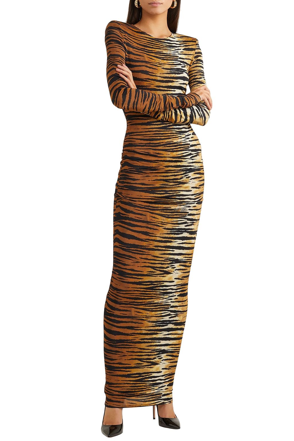 ALEXANDRE VAUTHIER Tiger-print jersey maxi dress