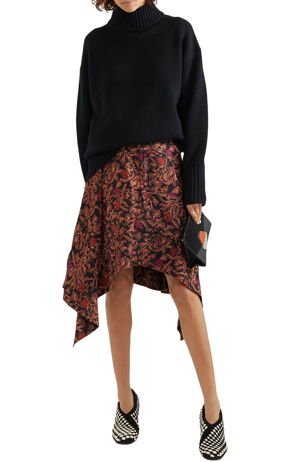 PROENZA SCHOULER Leather-paneled two-tone macramé pumps