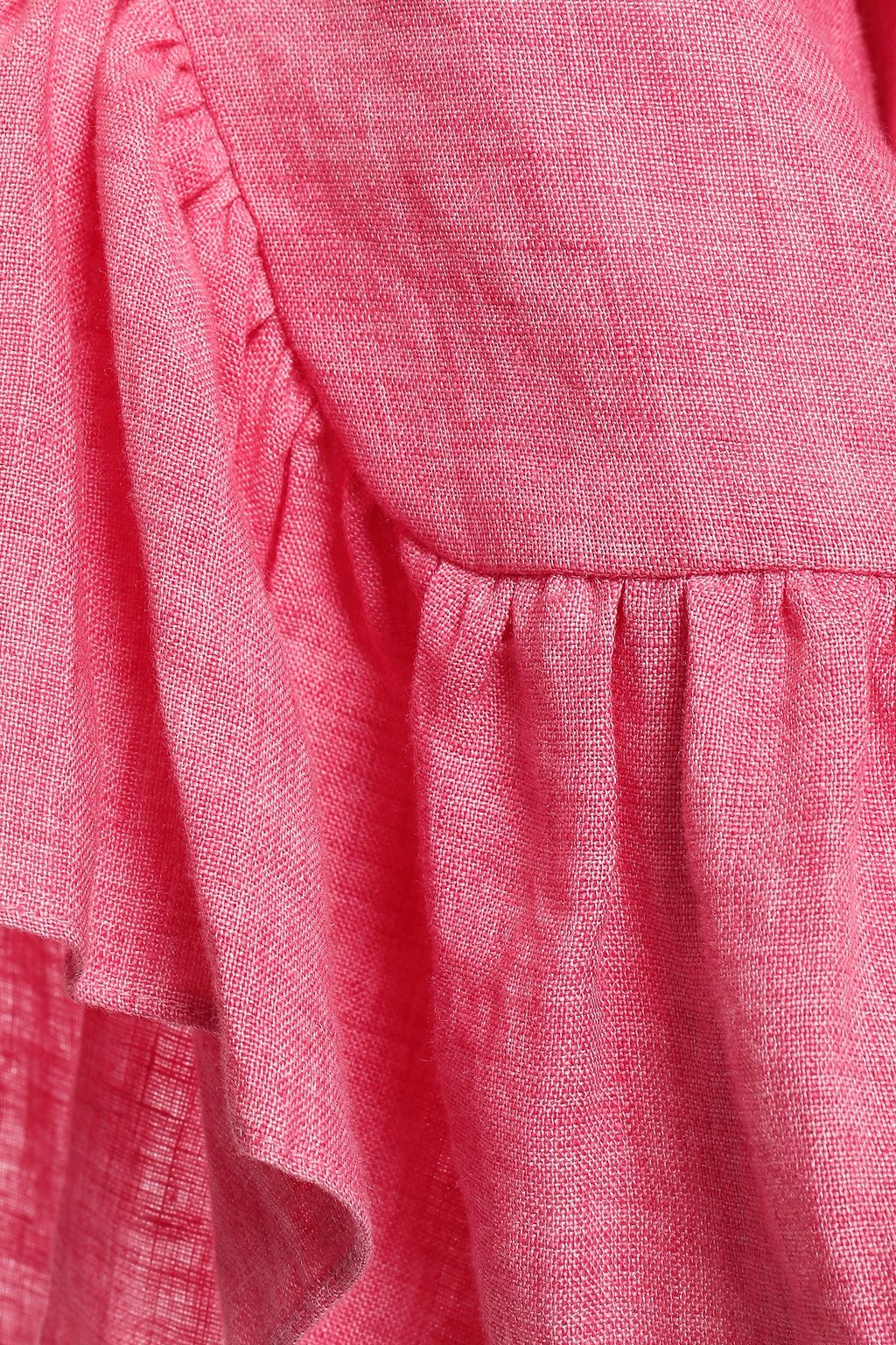 GOEN.J Wrap-effect ruffle-trimmed linen mini dress