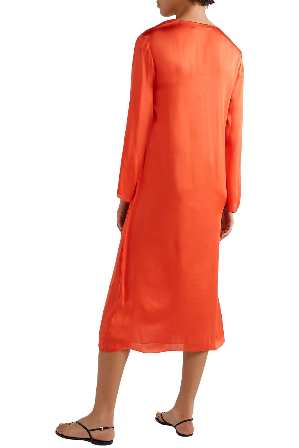 THEORY Silk-satin midi dress