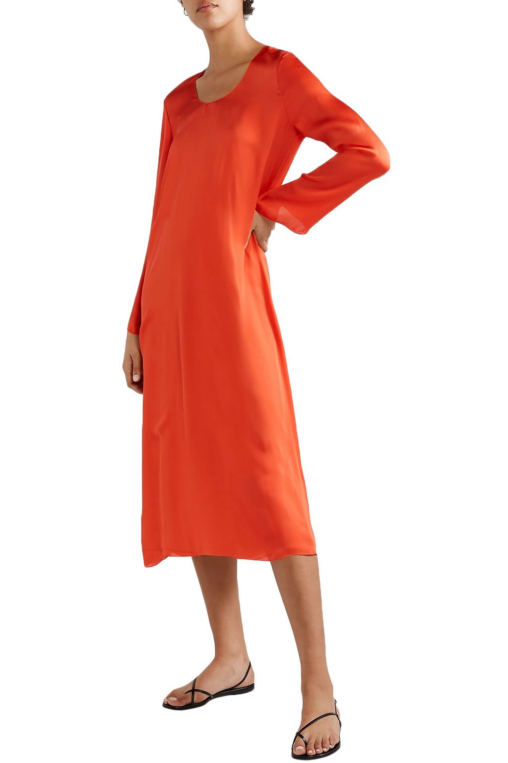 THEORY Silk-satin midi dress