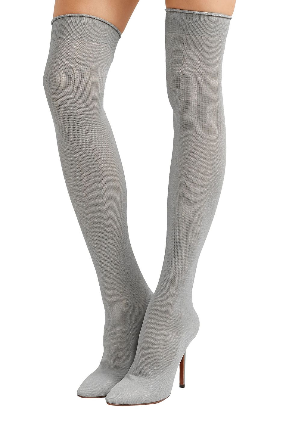 grey stretch boots