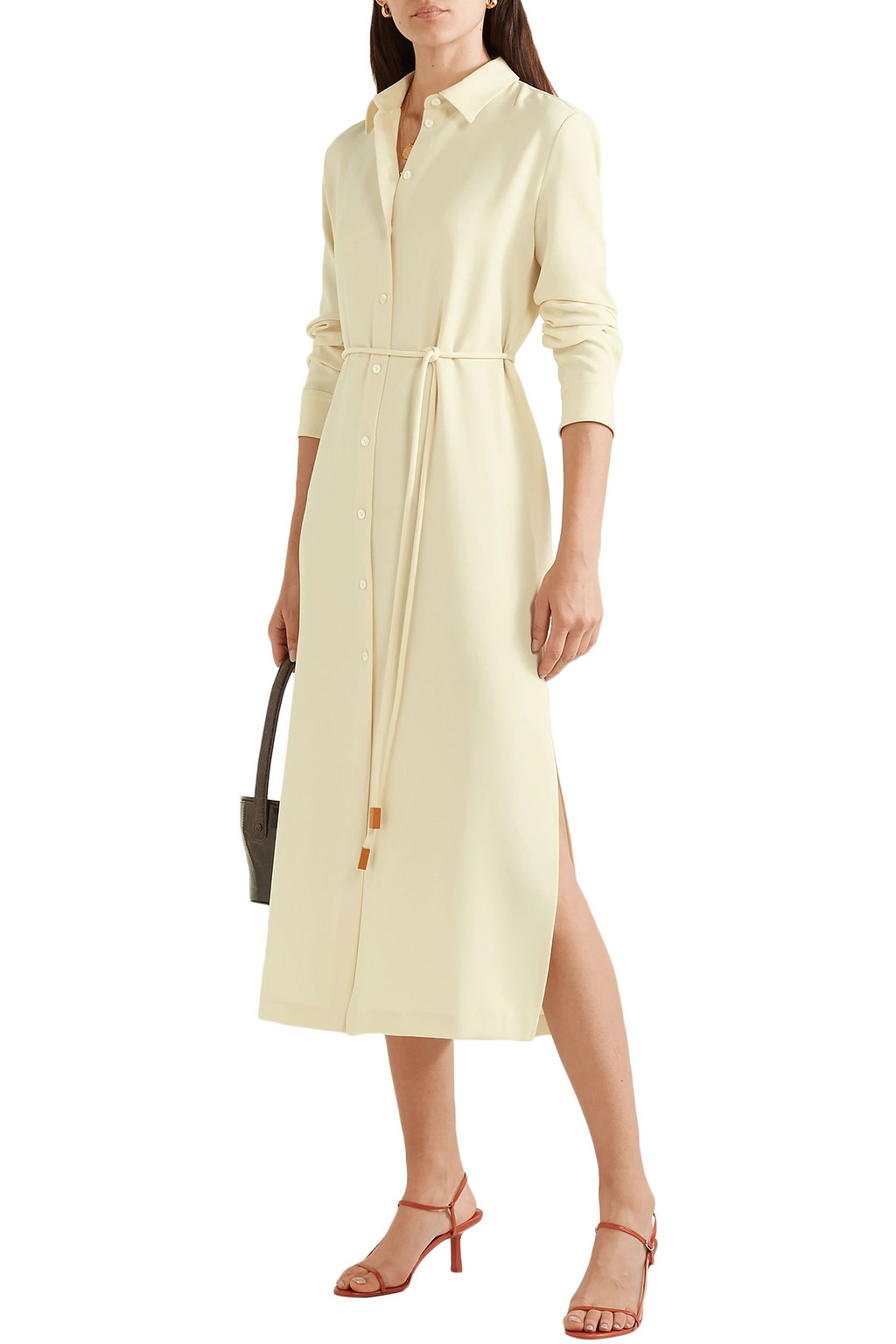 THEORY Stretch-crepe midi shirt dress