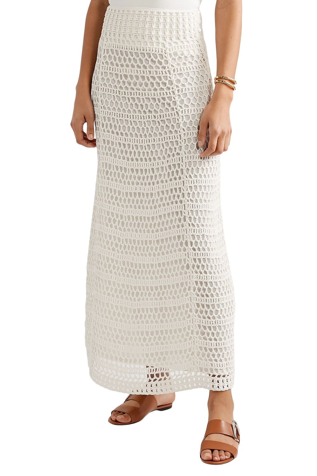 THEORY Crocheted cotton-blend maxi skirt | THE OUTNET