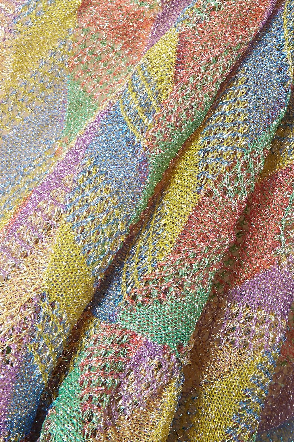 MISSONI Flared metallic crochet-knit maxi skirt