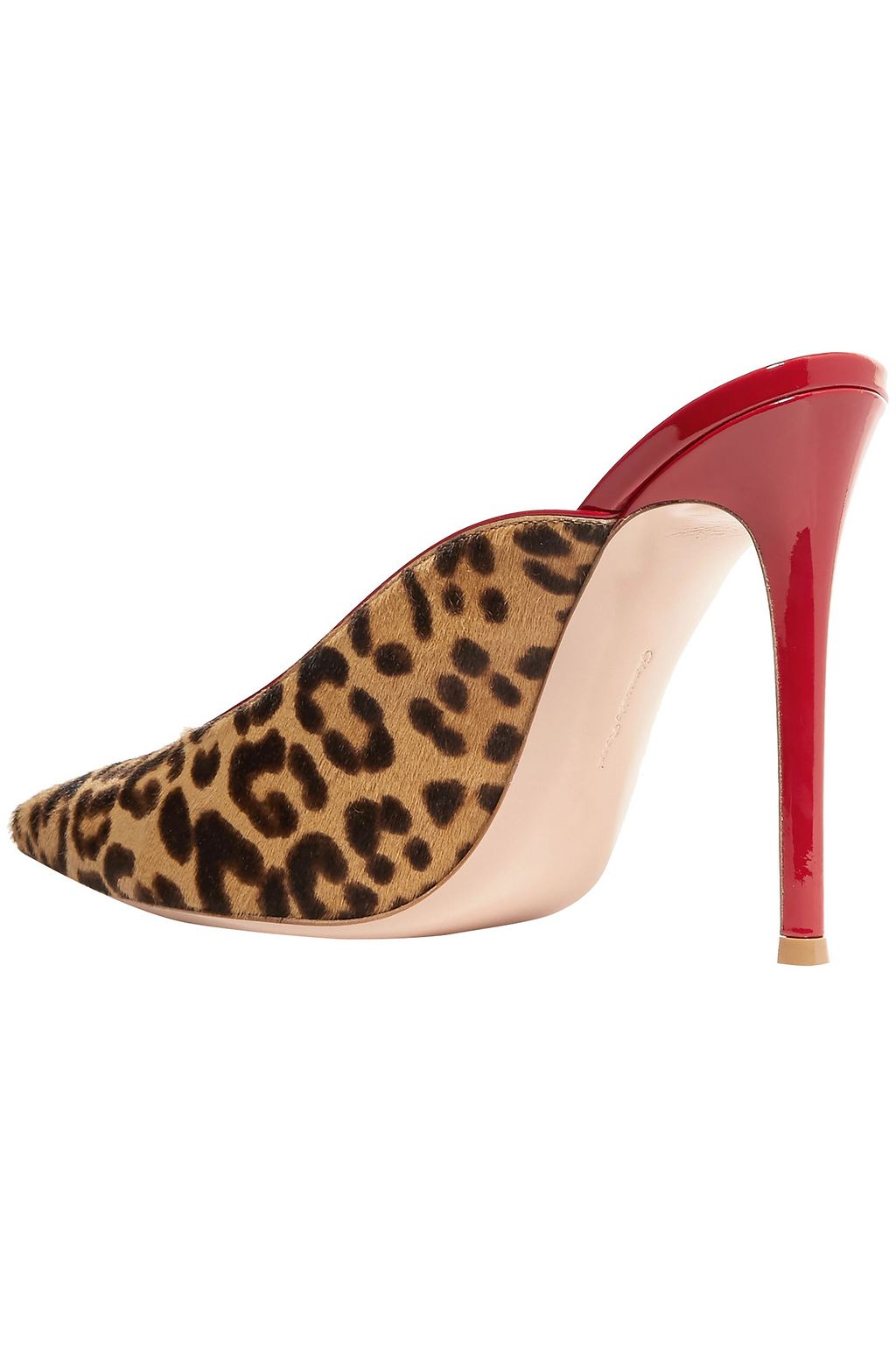 GIANVITO ROSSI Leopard-print calf hair mules