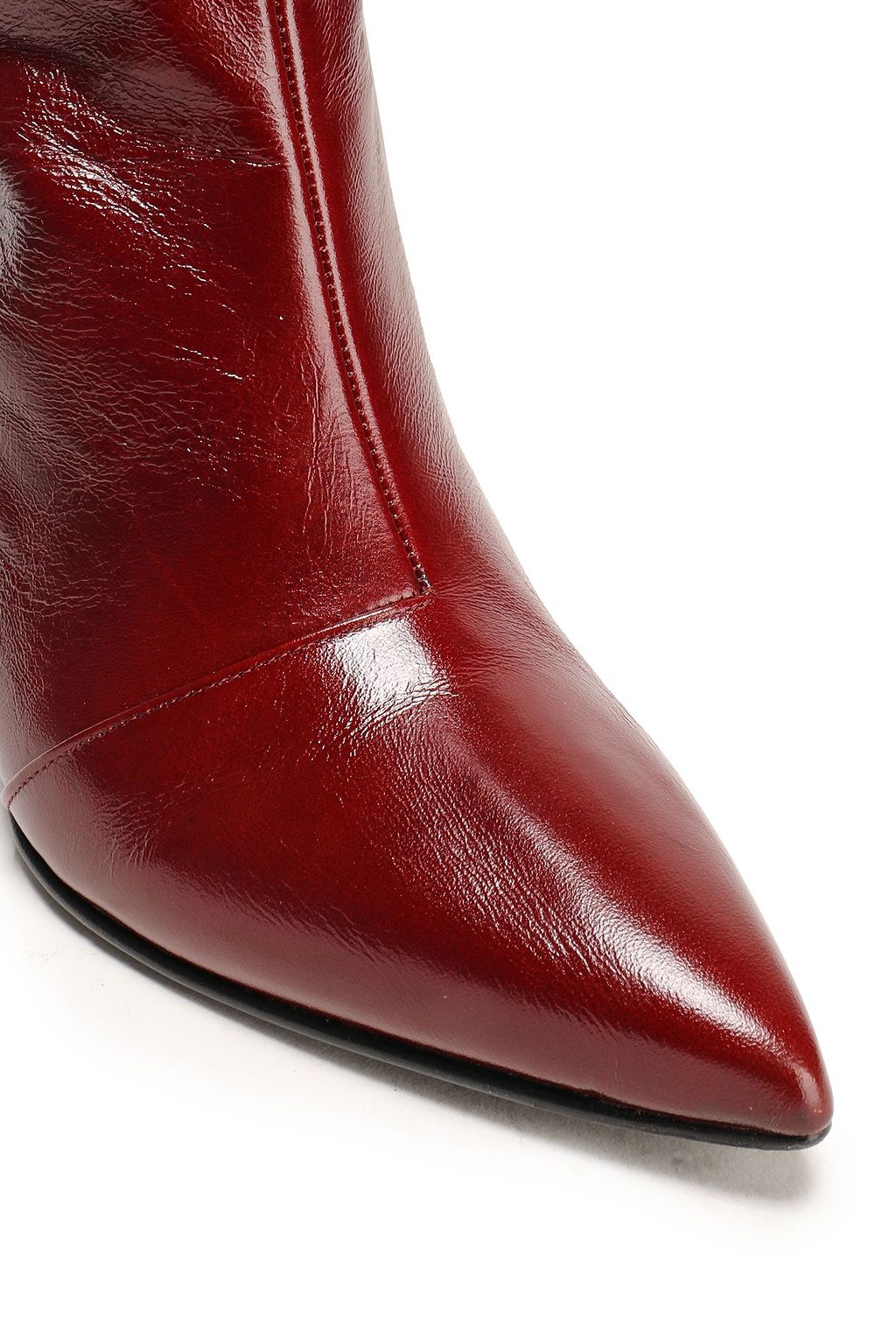 RAG & BONE Beha crinkled glossed-leather knee boots