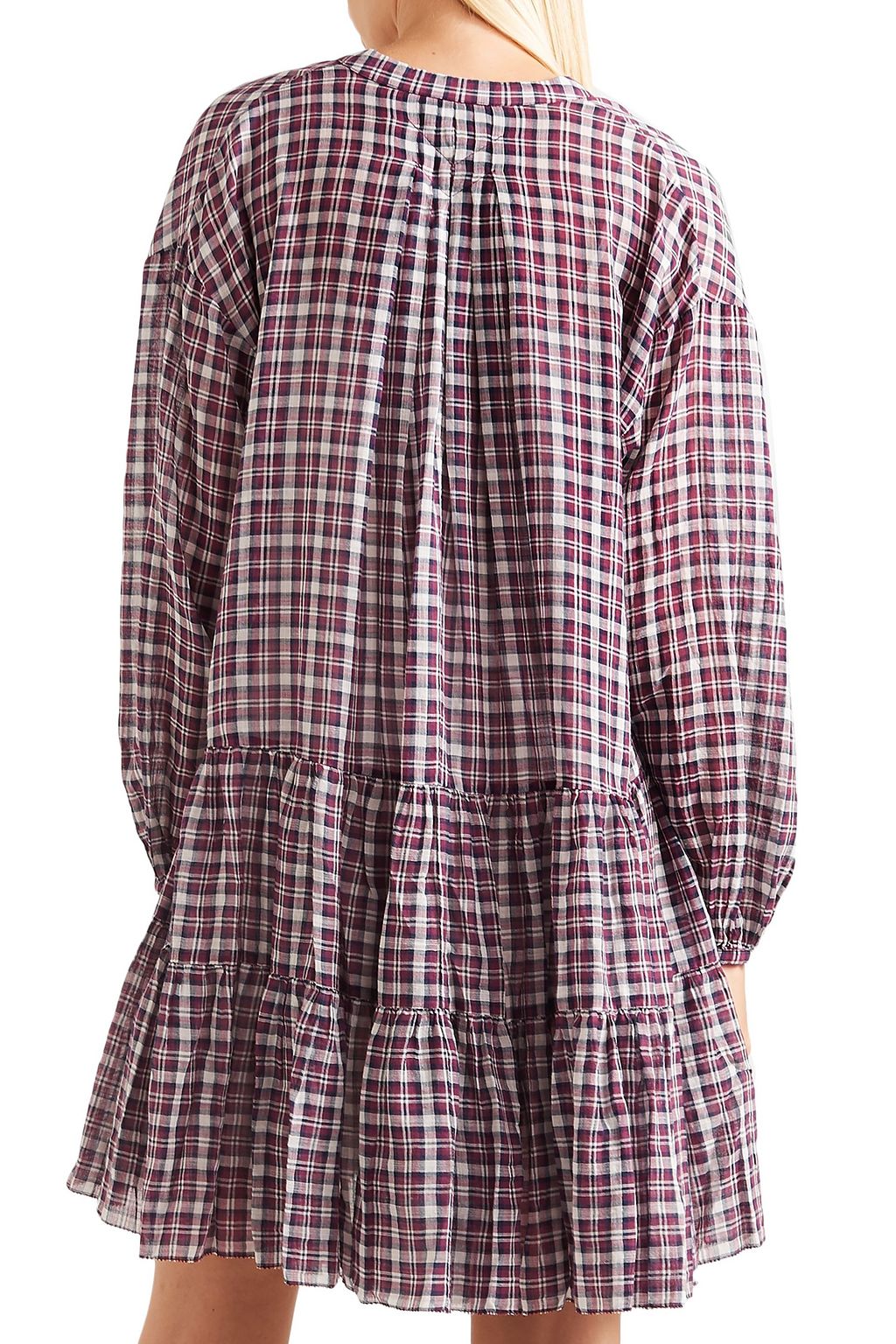 THE GREAT. The Timber ruffled checked cotton dress