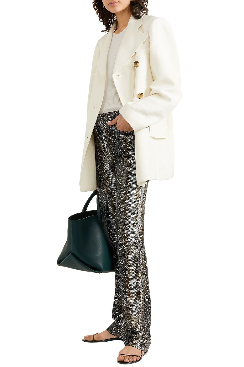 KHAITE Clara double-breasted woven blazer
