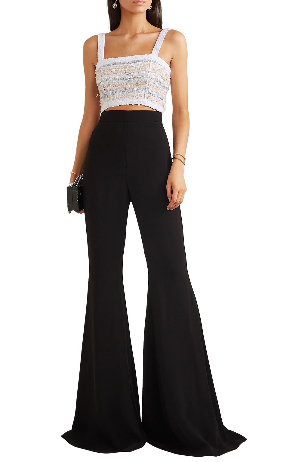 BALMAIN Cropped tweed top